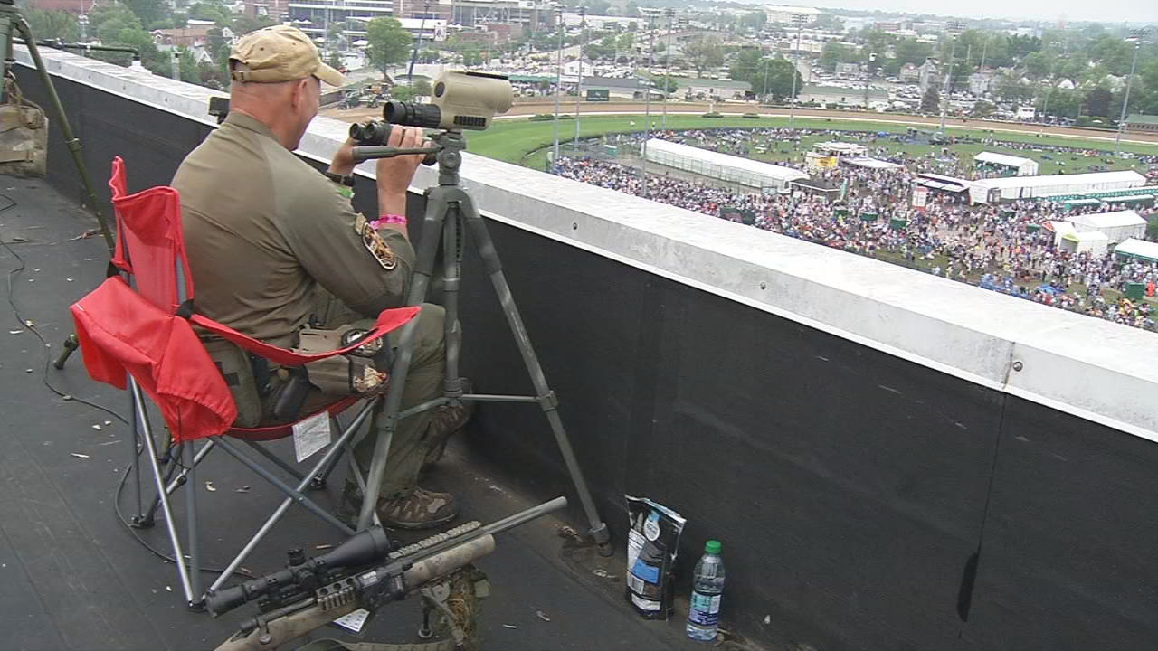 LMPD Sniper Team Leader John Seymour (known as 'Gunny') at Churchill Downs